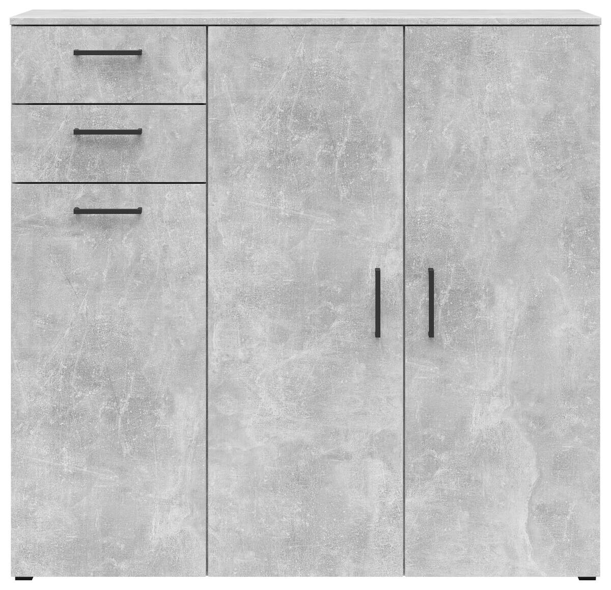 Kommode Multi-Stauraum Typ 33 Beton Optik B/H/T: ca. 120x115x40 cm