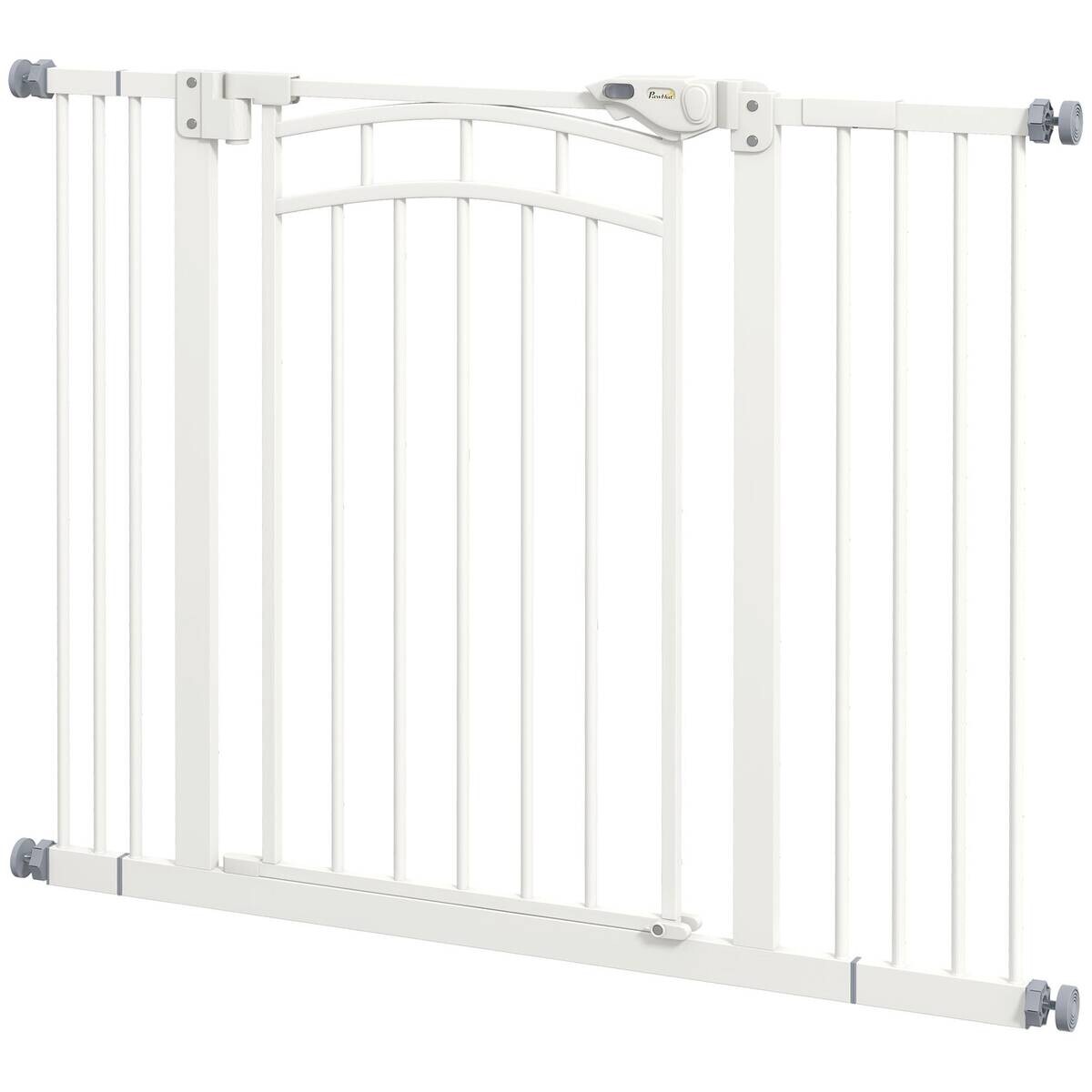 PawHut Türschutzgitter weiß Stahl B/H/L: ca. 4x76x100 cm
