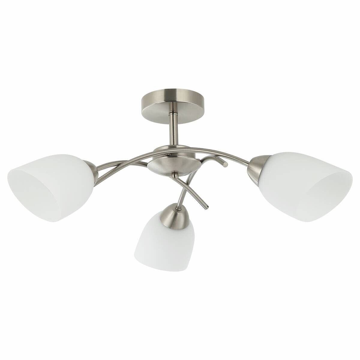 Lamkur Deckenleuchte Donna nickel Metall Glas H/L: ca. 25x51 cm E27 3 Brennstellen