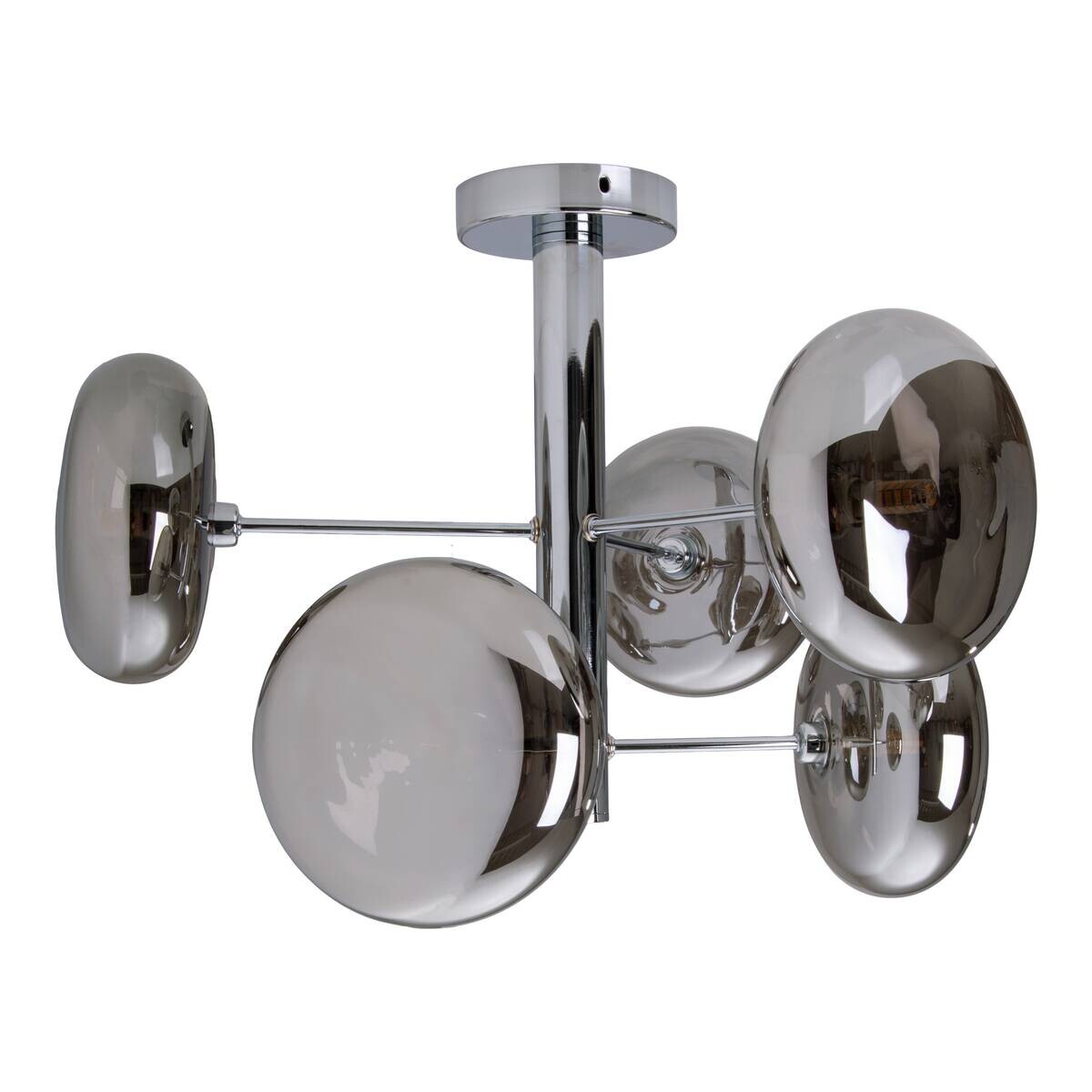 Näve Leuchten Deckenleuchte 1388397 Chrom Glas Metall B/H/T: ca. 53x38x53 cm G9 6 Brennstellen