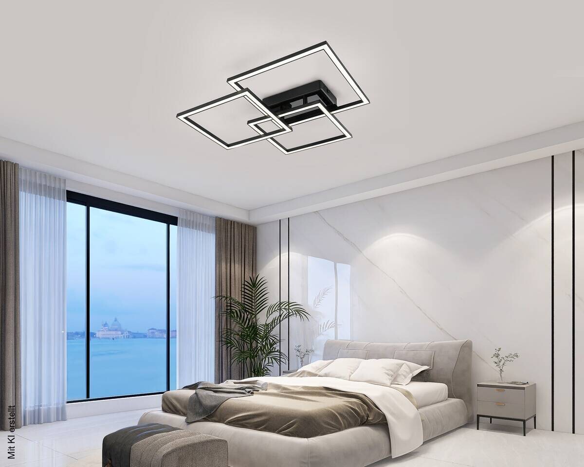 Nolo LED-Deckenleuchte Triple schwarz Kunststoff B/H/T: ca. 49,5x45x8 cm