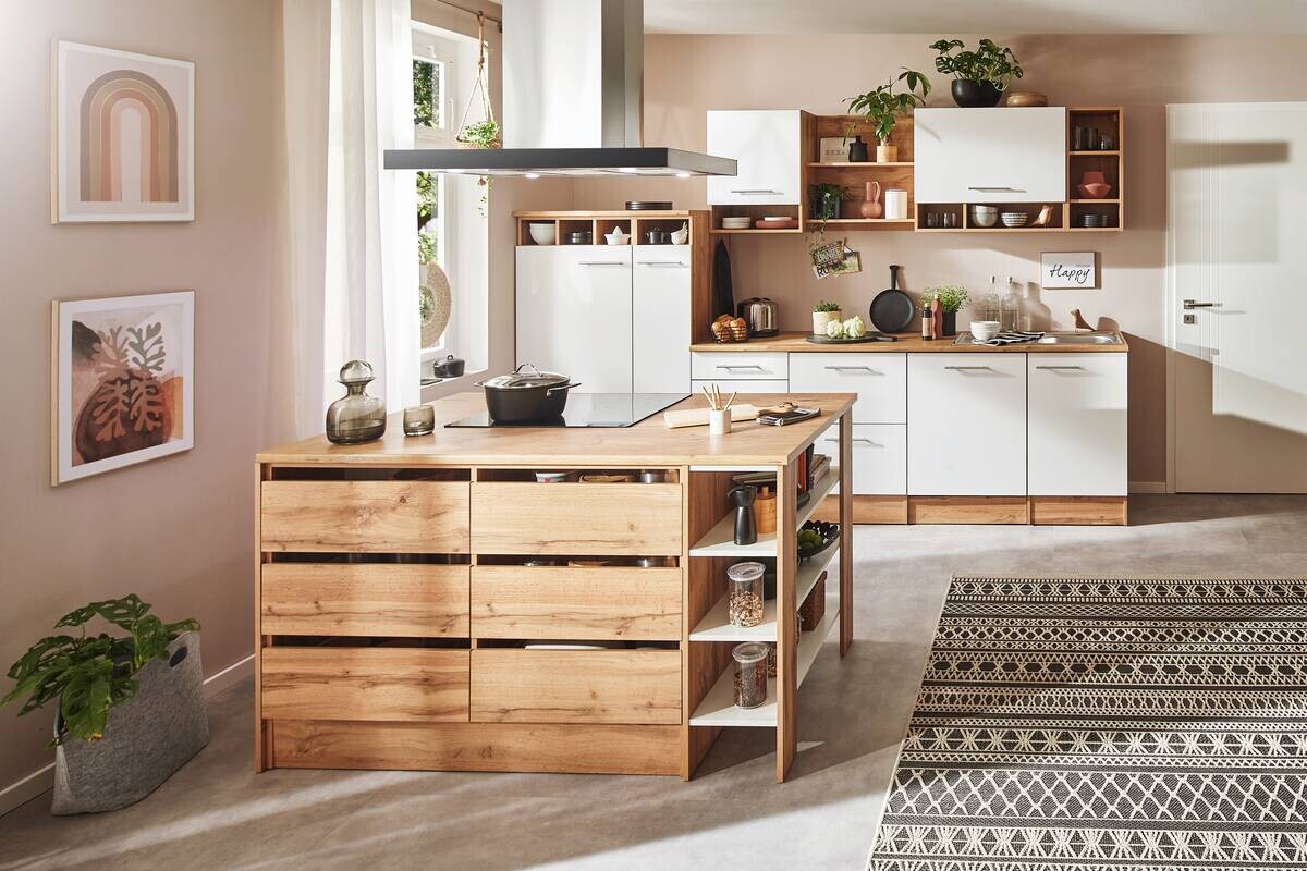 Respekta Winkelküche Hilde weiß matt B/H/T: ca. 310x205x60 cm