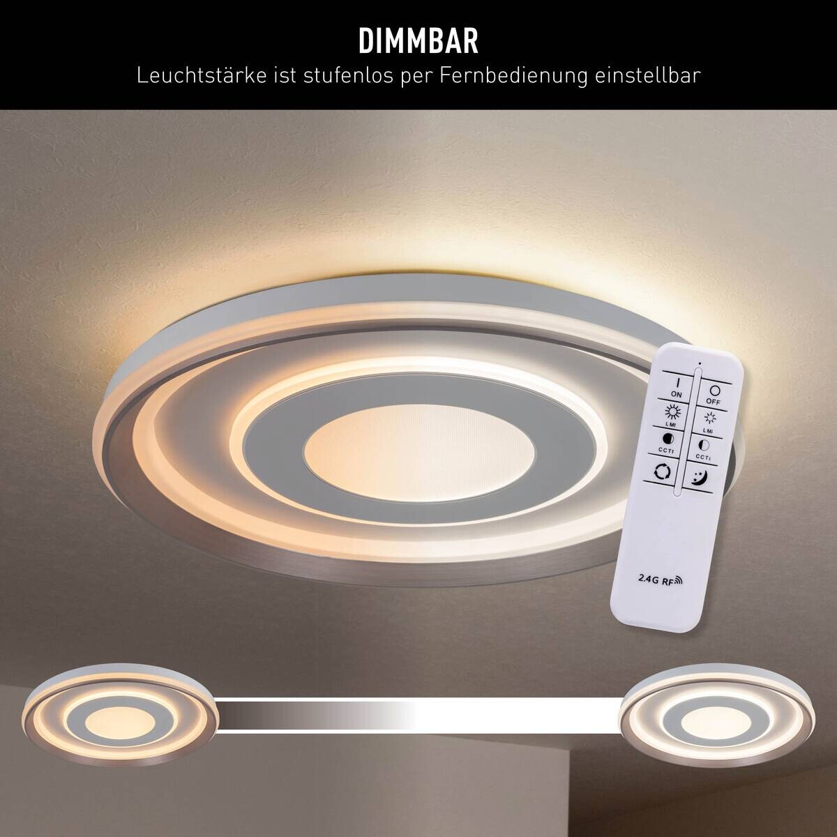 Näve Leuchten LED-Deckenleuchte weiß Kunststoff Metall B/H/T/D: ca. 50x7,5x50x50 cm