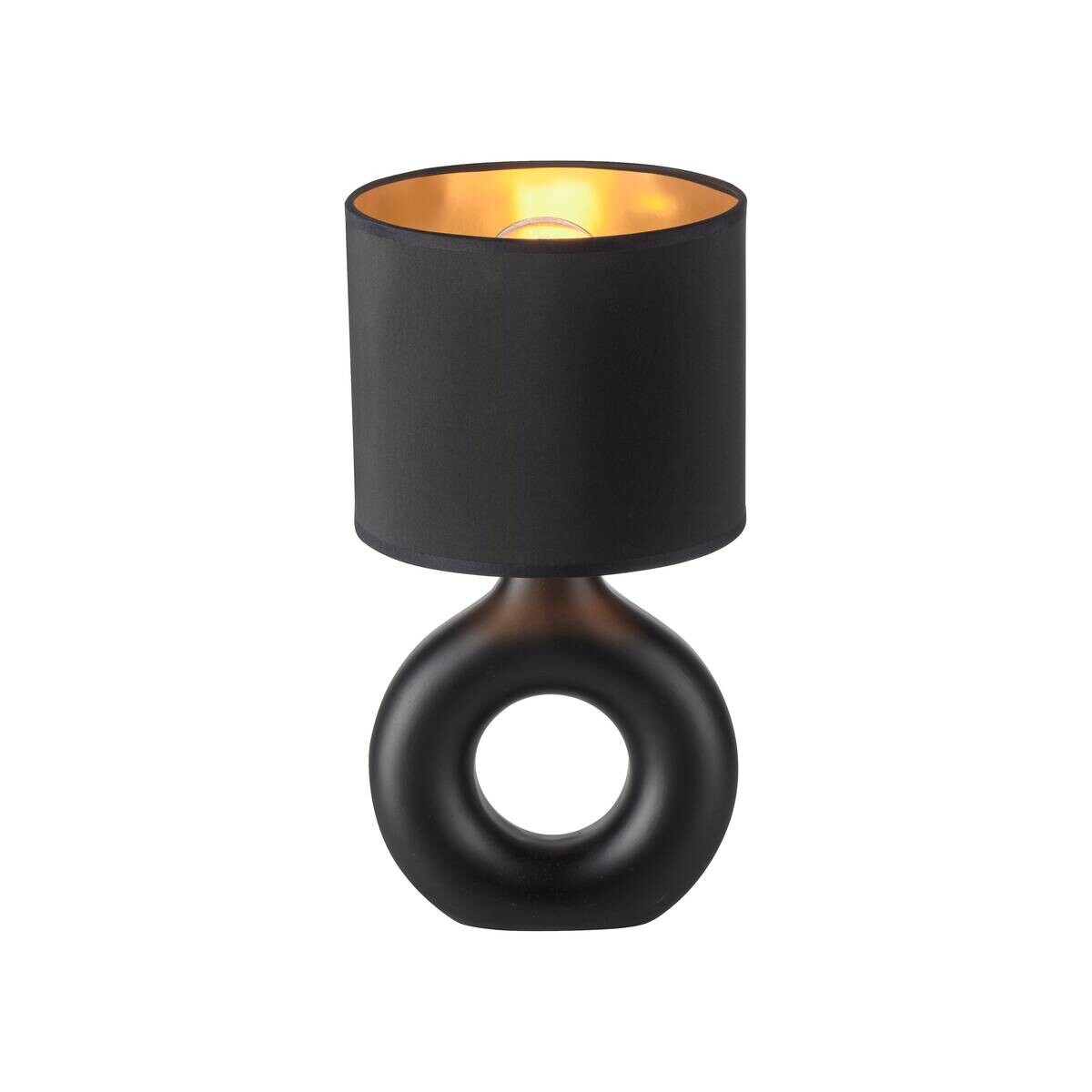 Just Light Tischleuchte Carara schwarz Kunststoff Stoff Keramik H/L/D: ca. 30x16x16 cm null 1 Brennstellen