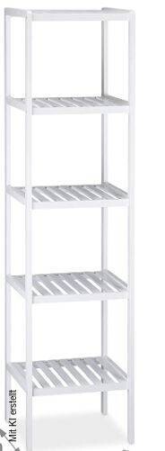 Bambusregal weiß Bambus B/H/T: ca. 36x145x36 cm