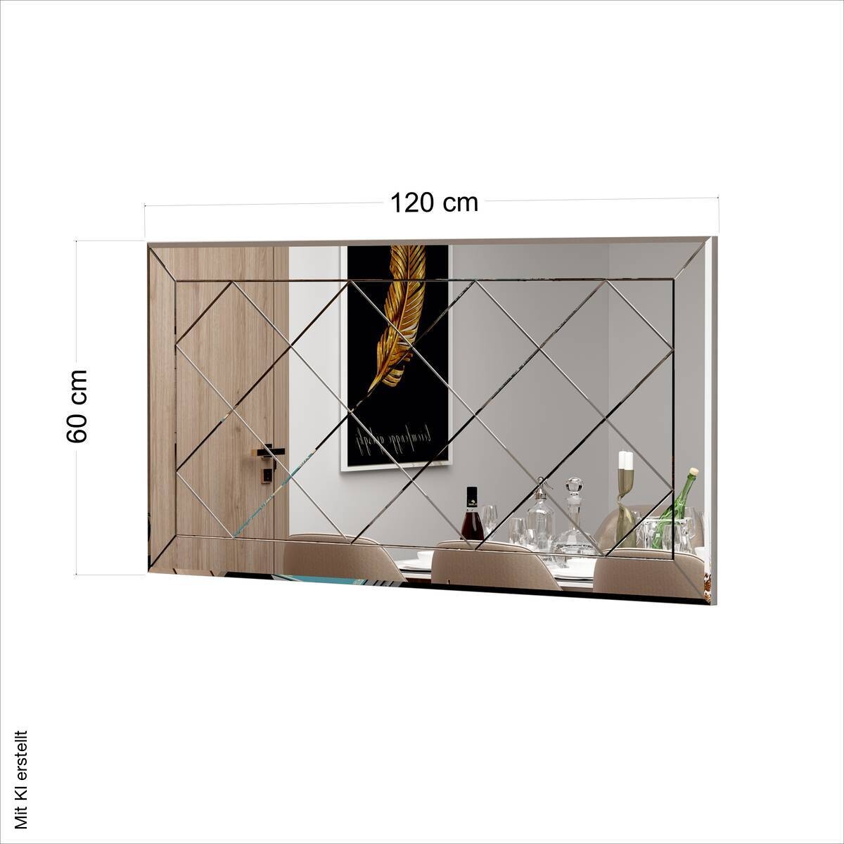 moebel17 Wandspiegel Pauli transparent Glas B/H/T: ca. 120x60x2,2 cm