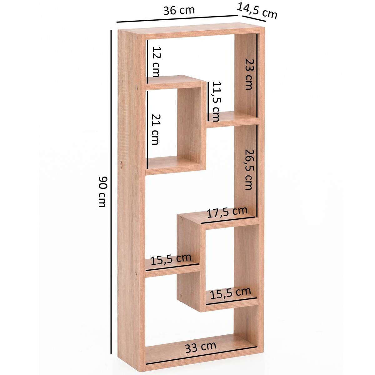 Wandregal Eiche Sonoma Nachbildung B/H/T: ca. 36x90x14,5 cm