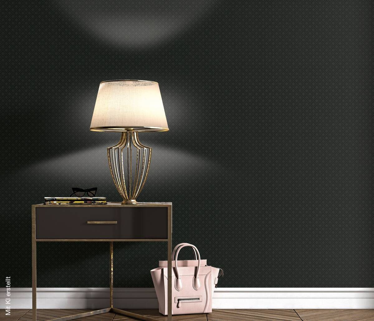 Erismann Vliestapete Rauten schwarz B/L: ca. 53x1005 cm