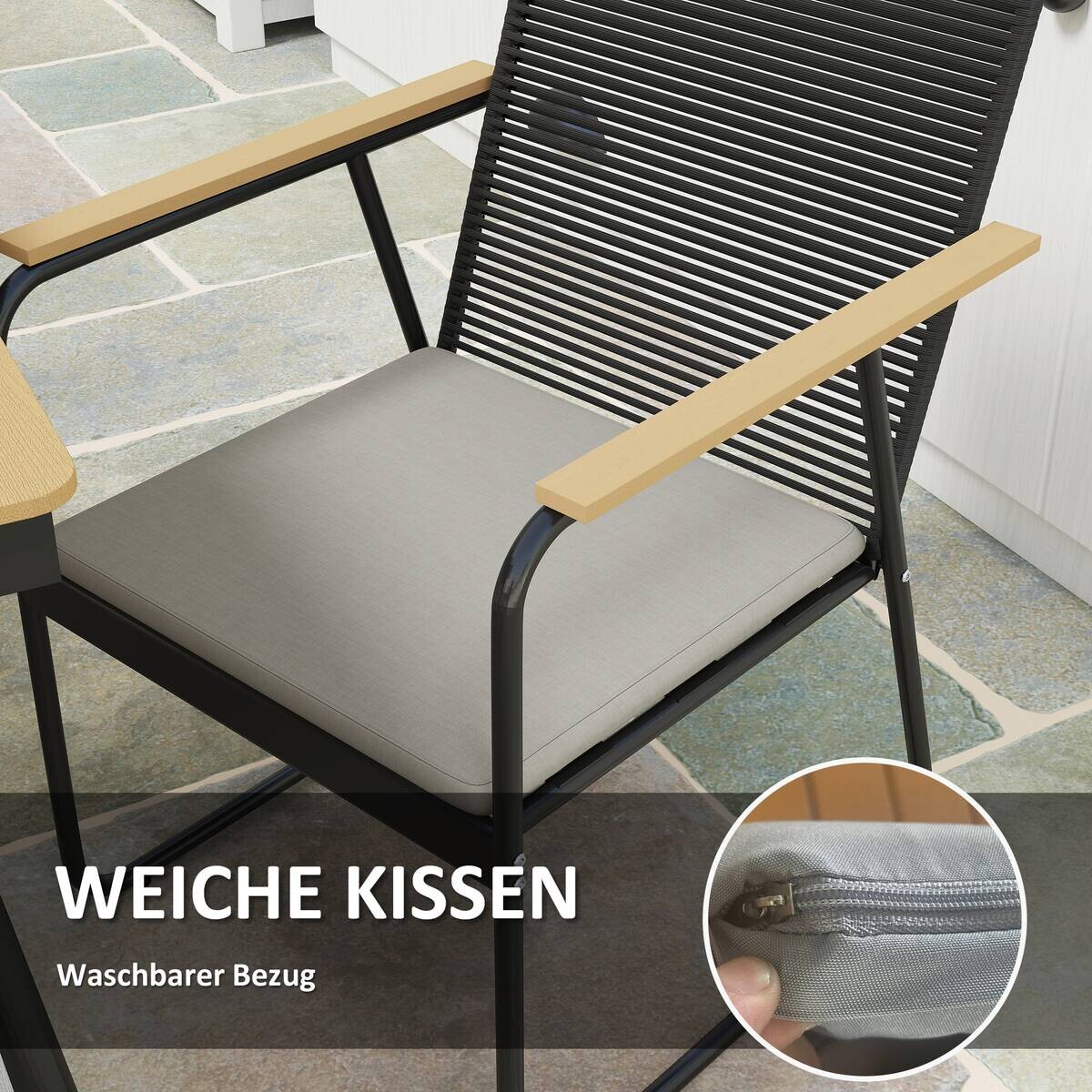 Outsunny Gartengarnitur natur Polyester B/H/L: ca. 85x75x160 cm