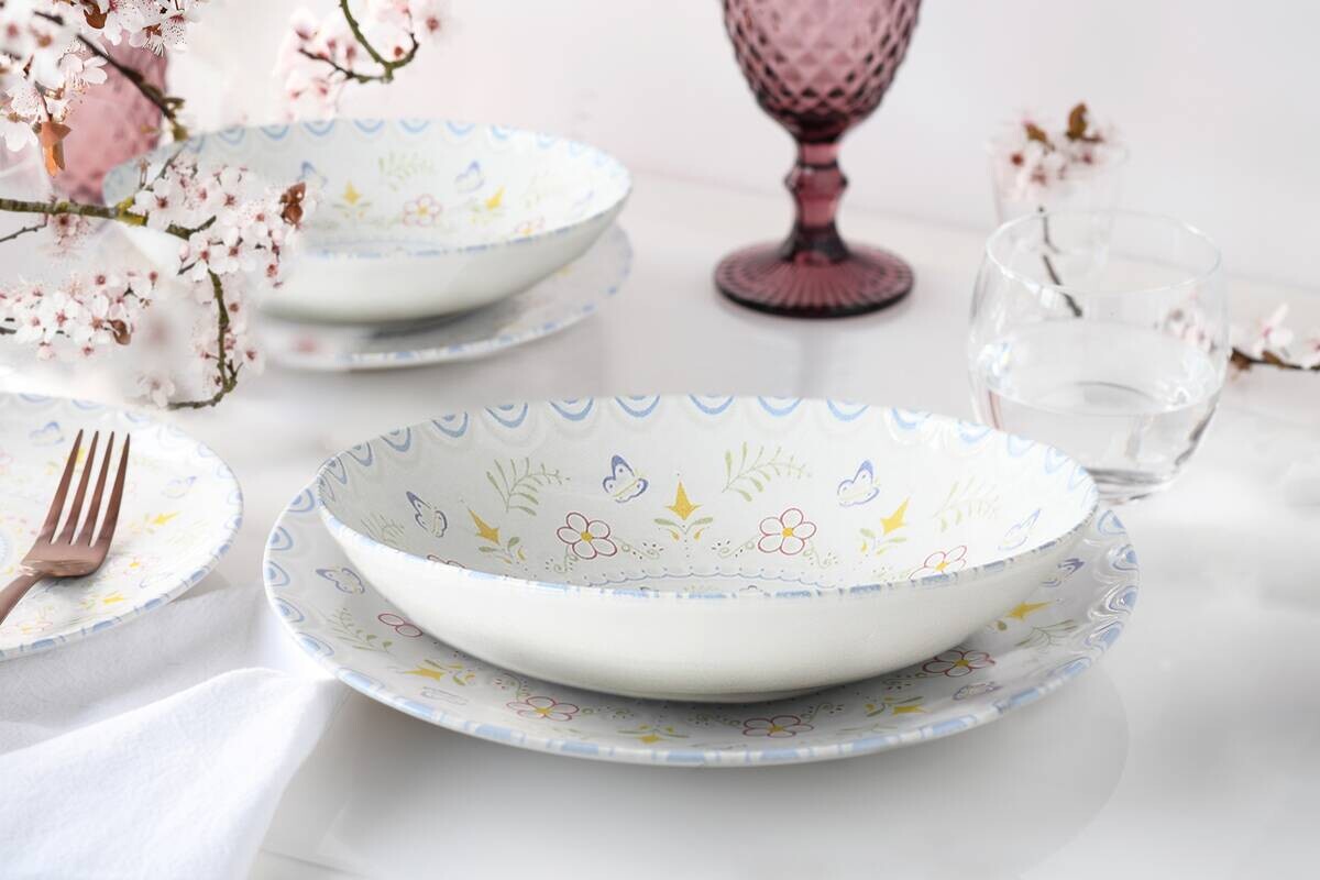 CreaTable Tafelservice Primavera Pastell pastell Steinzeug 12 tlg.