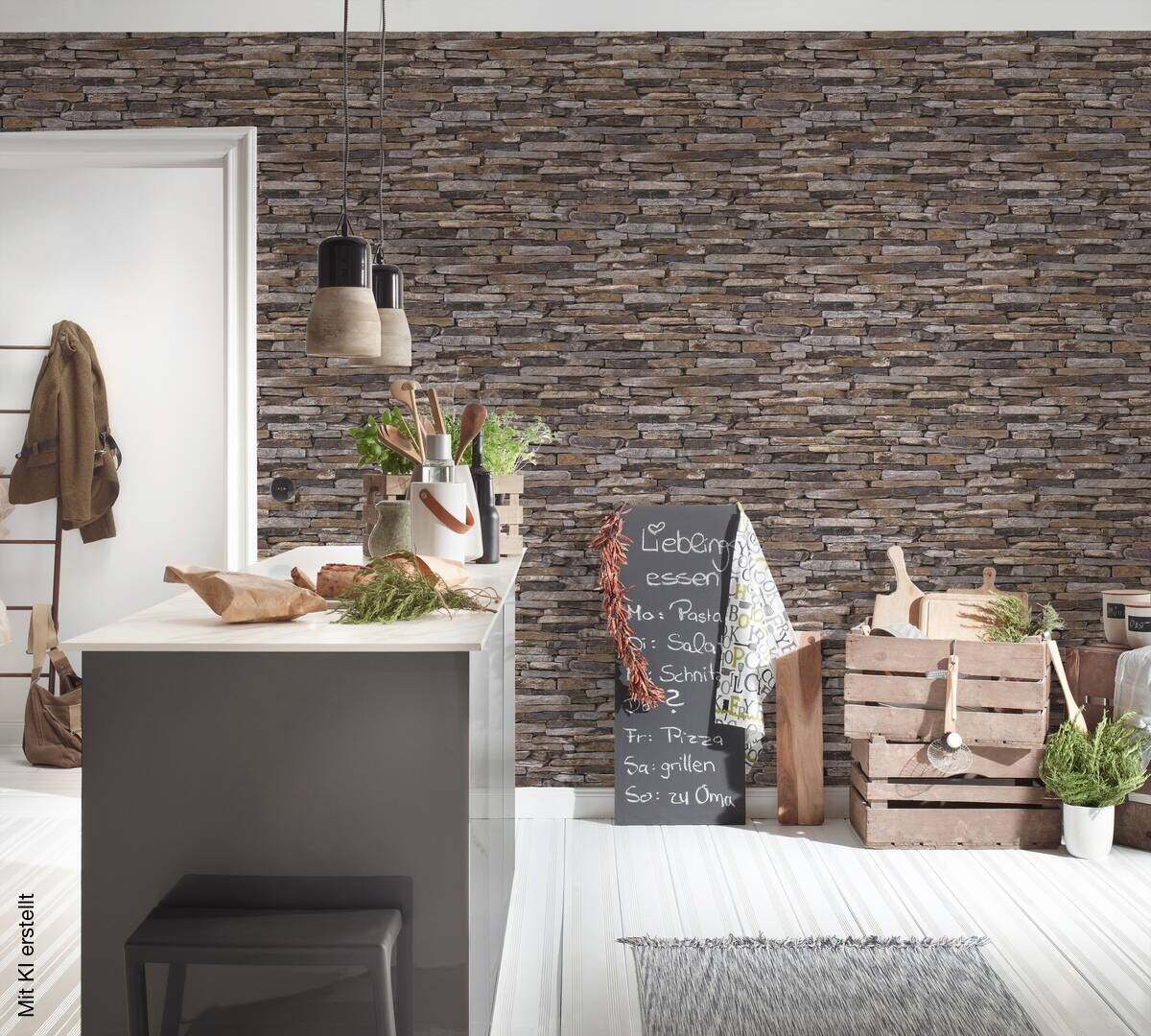 A.S.Creation Vliestapete beige blau B/H/D: ca. 53x1005x9 cm