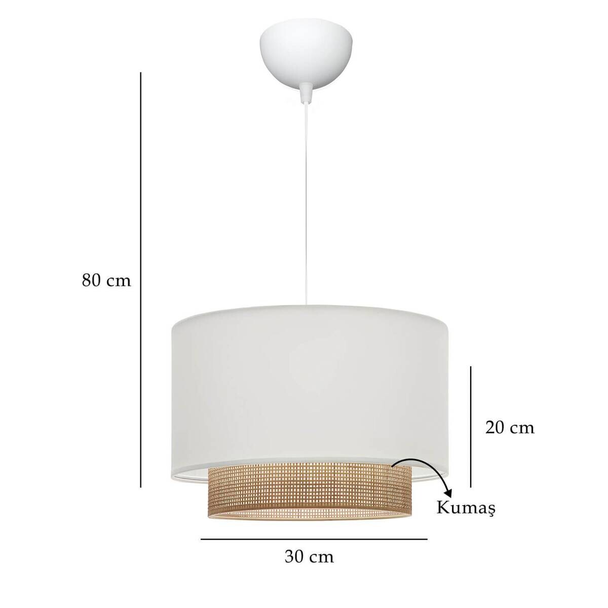 Opviq Pendelleuchte creme Stoff B/H/T/L/D: ca. 30x70x30x30x30 cm E27 1 Brennstellen