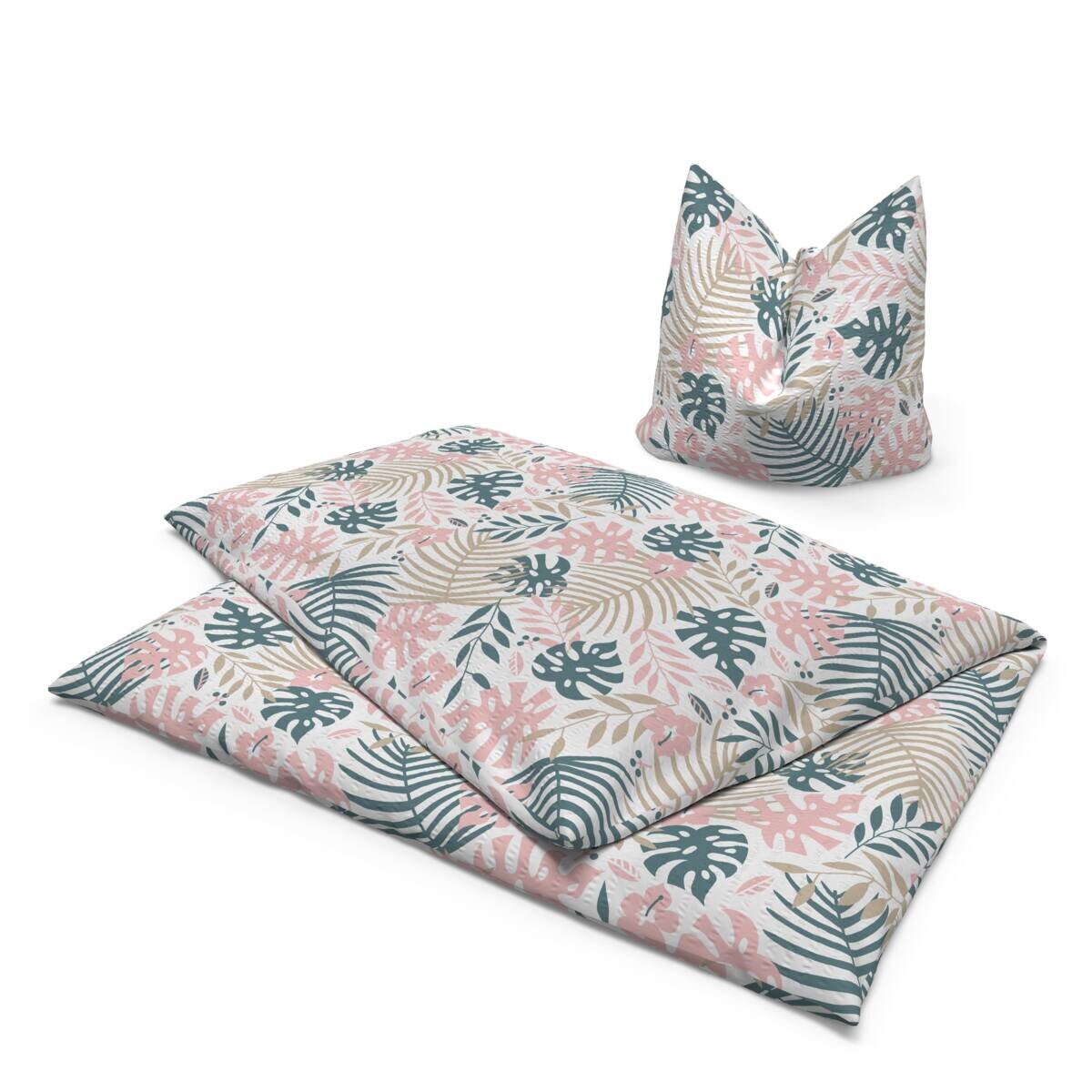 Microfaser Bettwäsche Seersucker hellblau rosa 100% Polyester B/L: ca. 135x200 cm