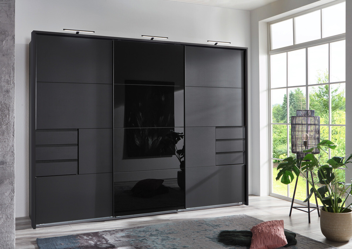 Schwebetürenschrank Saigon Graphit B/H/T: ca. 270x210x64 cm