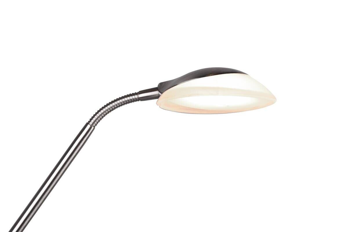Reality Stehlampe Orson nickel matt weiß Metall Glas H/D: ca. 180x32 cm