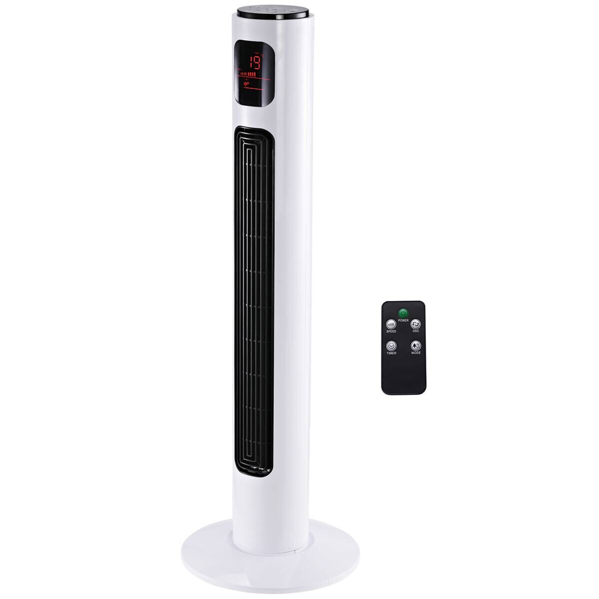 HOMCOM Ventilator schwarz Edelstahl Kunststoff Polypropylen B/H/L: ca. 32x32x96 cm
