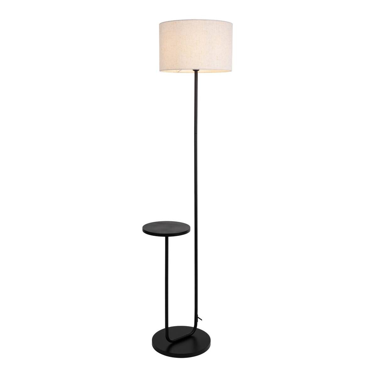 Näve Leuchten Stehlampe schwarz Metall Textil B/H/T: ca. 50x157x35 cm E27 1 Brennstellen
