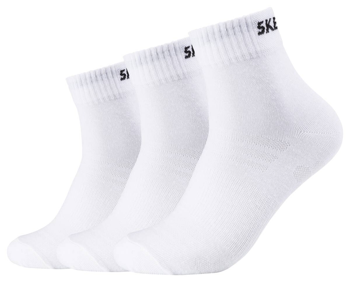 Skechers Damen & Herren-Socken Skechers weiß 3 Packstücke Größe 39-42