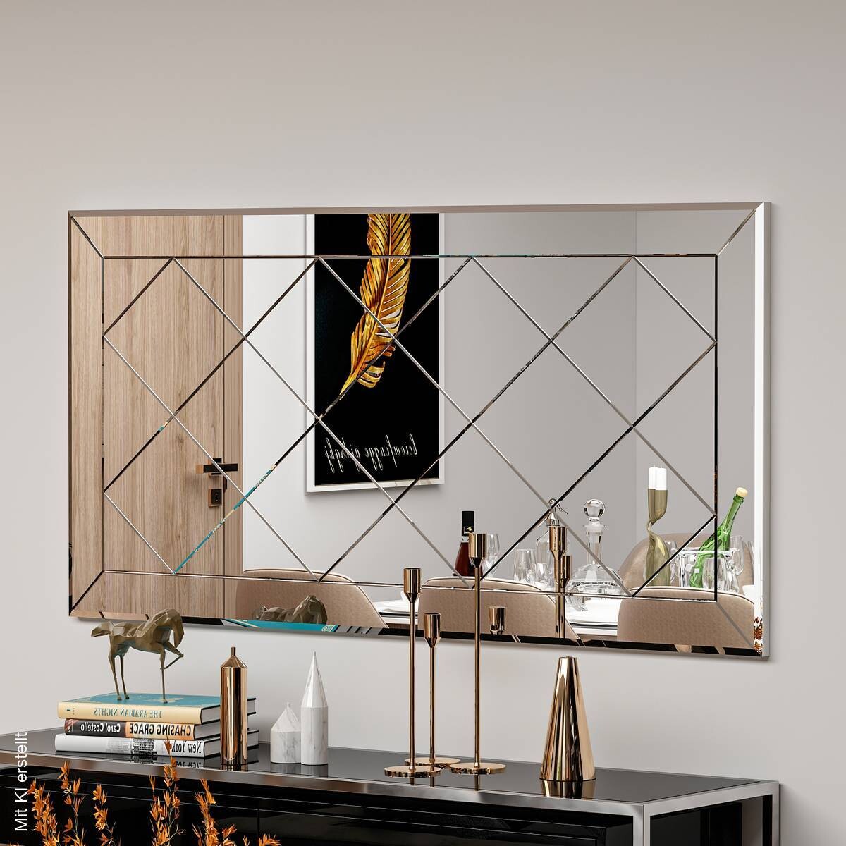 moebel17 Wandspiegel Pauli transparent Glas B/H/T: ca. 120x60x2,2 cm