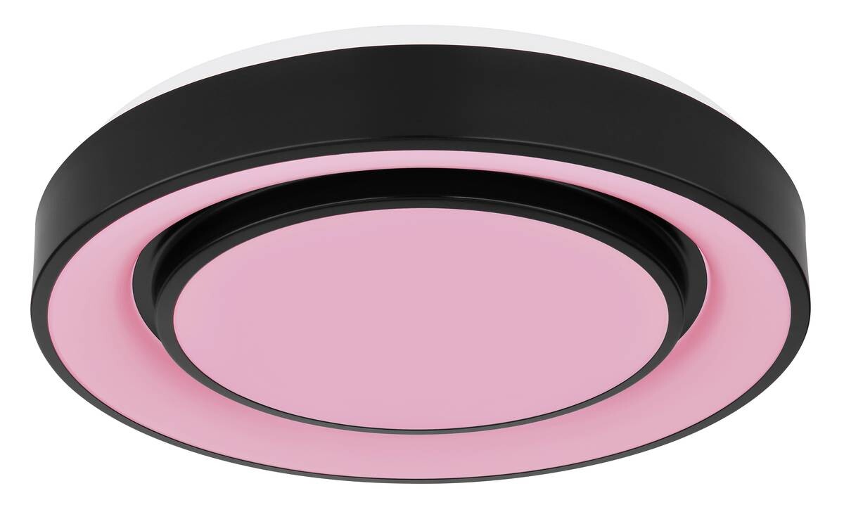 GLOBO Deckenleuchte Sully schwarz Opal Metall Kunststoff H/D: ca. 7,5x38 cm