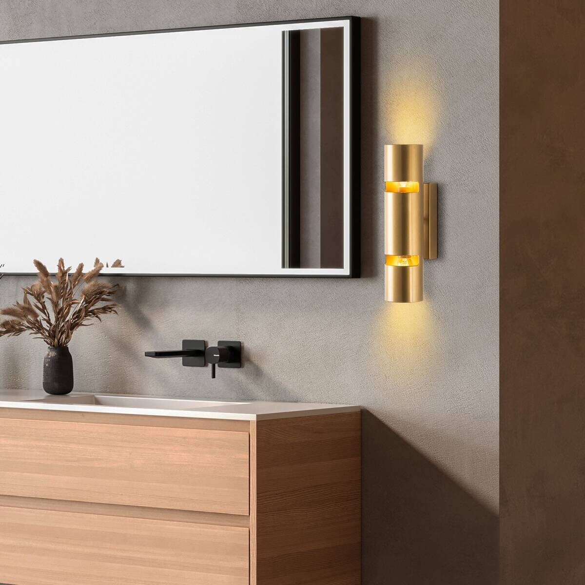Opviq Wandleuchte gold Metall B/H/L: ca. 30x13x8 cm E14 1 Brennstellen