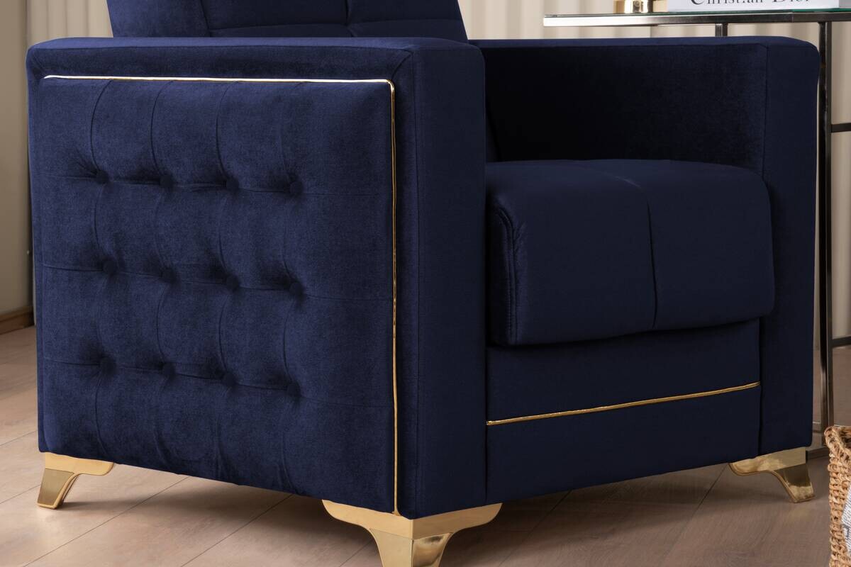 Sofa 3-2-1 Cavana nachtblau Microfaser