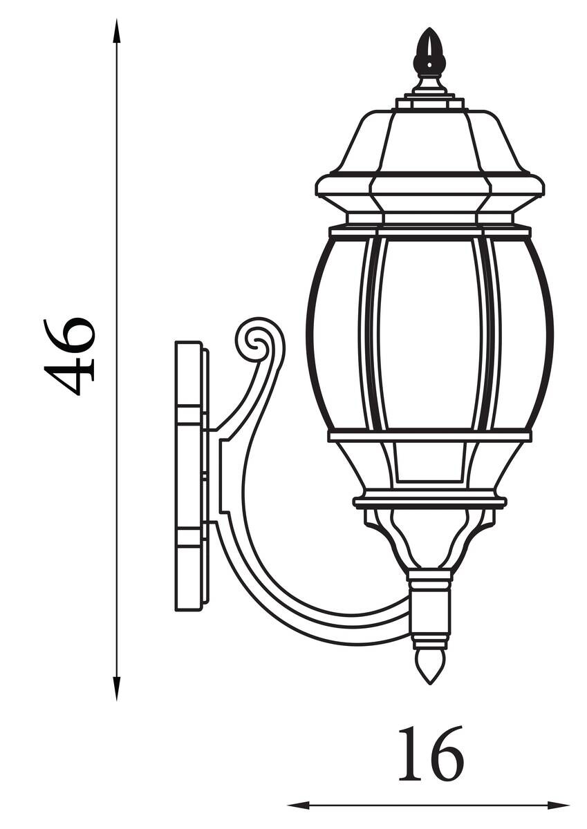 Wandaußenleuchte klar schwarz B/H/T: ca. 16x46x25 cm