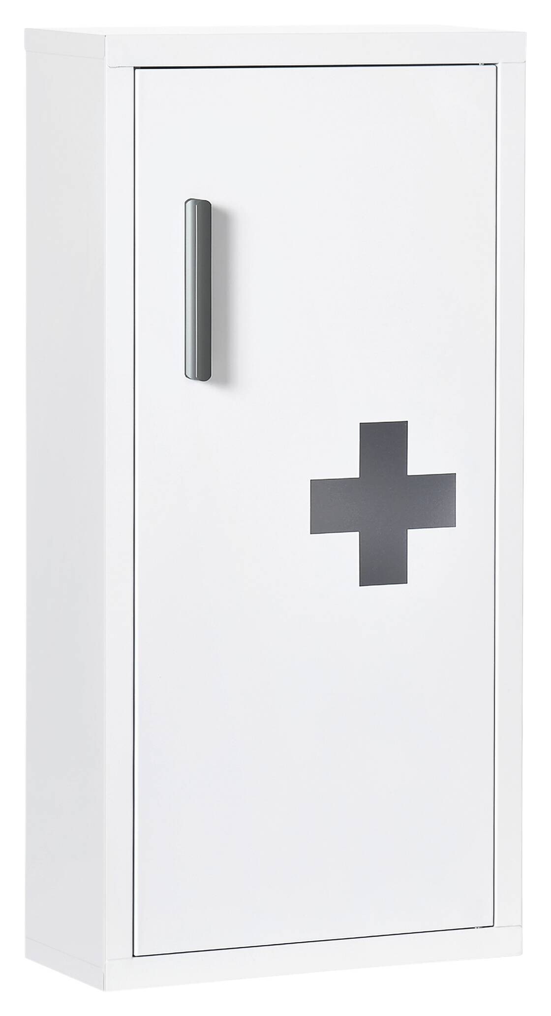 Medizinschrank weiß Edelstahl B/H/L: ca. 12x30x60 cm