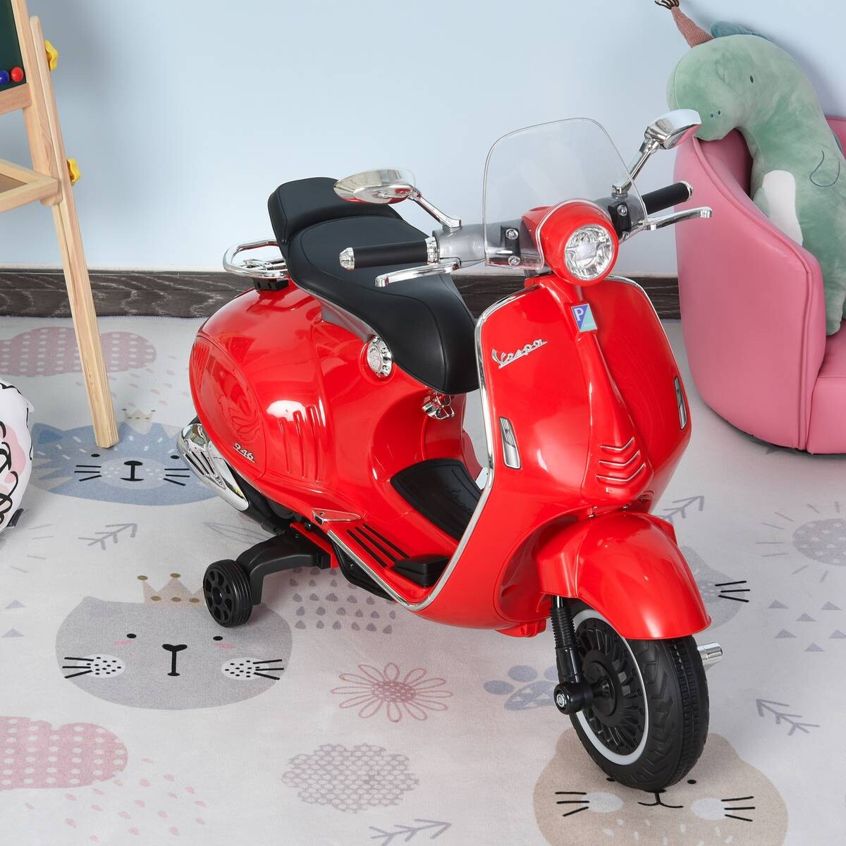 HOMCOM Kinder-Elektro-Motorrad rot B/H/L: ca. 49x75x108 cm