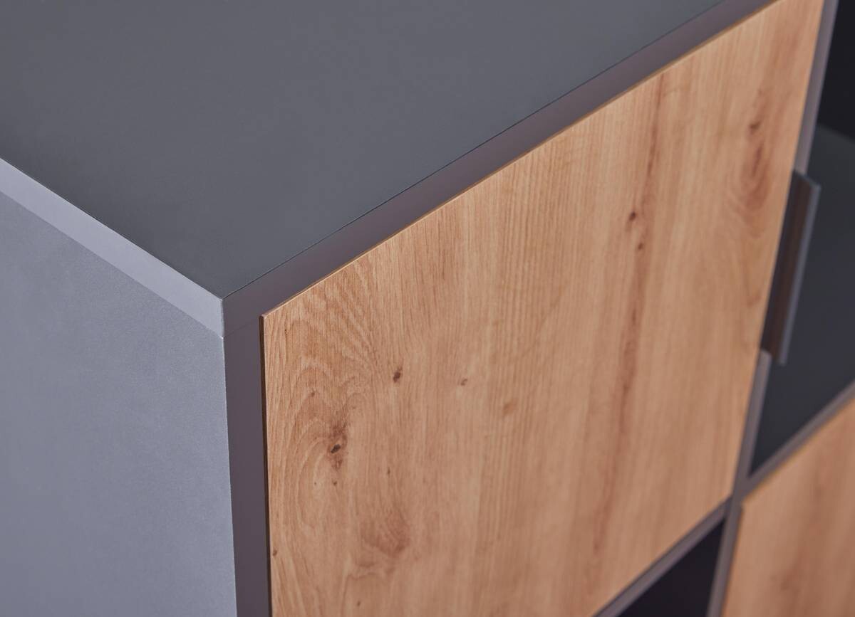 Regal Pepeto anthrazit Eiche Artisan Nachbildung B/H/T: ca. 120x77x30 cm