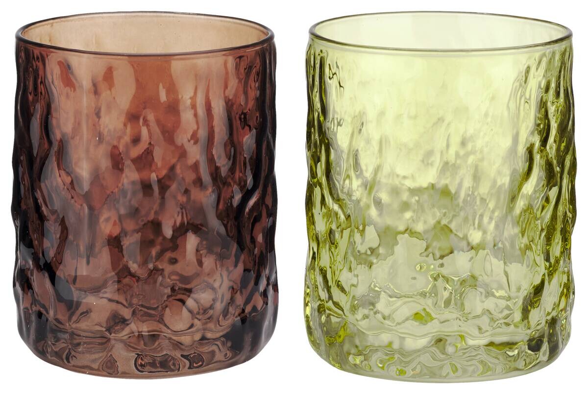Windlicht braun Glas B/H/L: ca. 8x10x8 cm