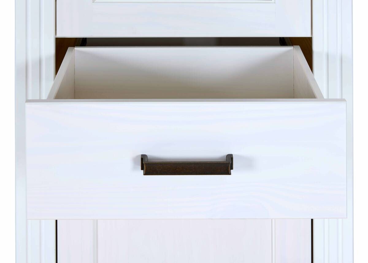 Säulenvitrine Maluno weiß lackiert Holz B/H/L: ca. 41x193,1x68 cm