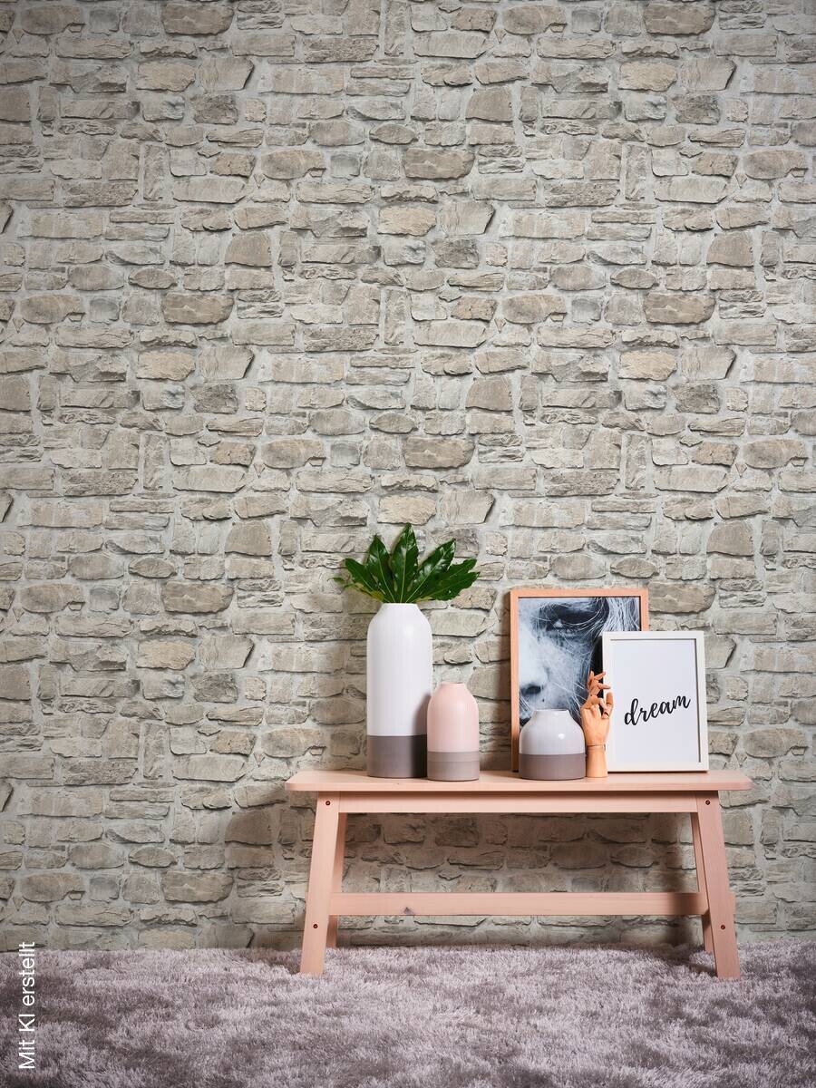 A.S.Creation Vliestapete beige B/H/D: ca. 53x1005x7,8 cm