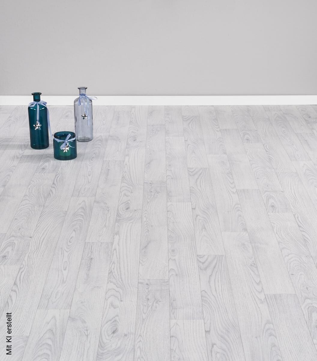 Vinylboden Novo weiß Eiche B: ca. 300 cm pro m²