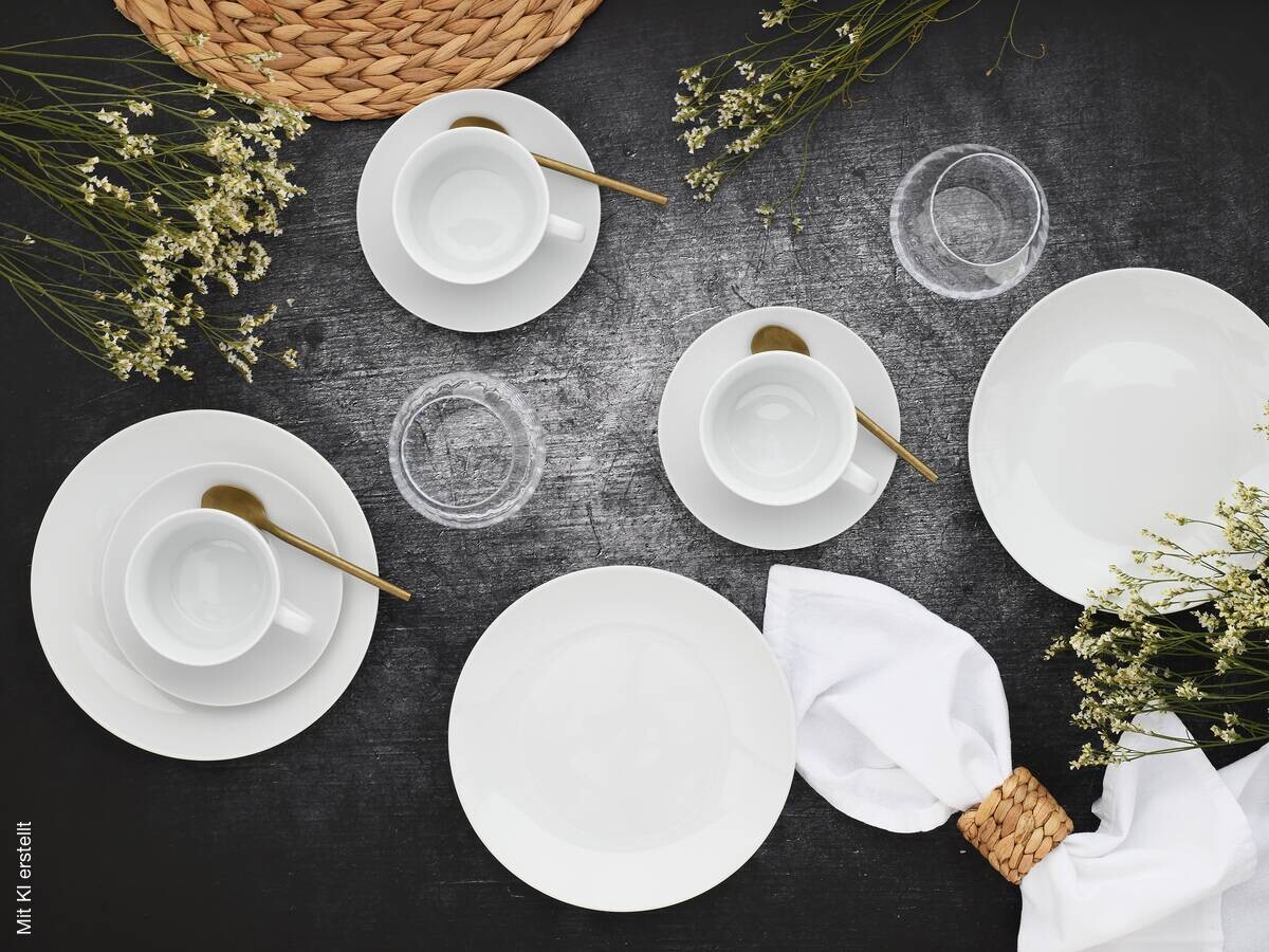 CreaTable Kombiservice Luna weiß Porzellan 80 tlg.