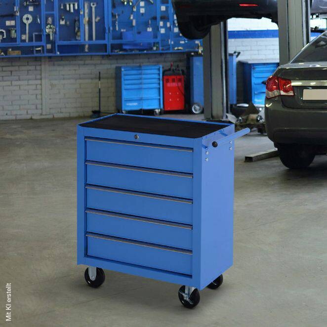Werkstattwagen mit 5 Schubladen blau B/H/T: ca. 67,5x77x33 cm