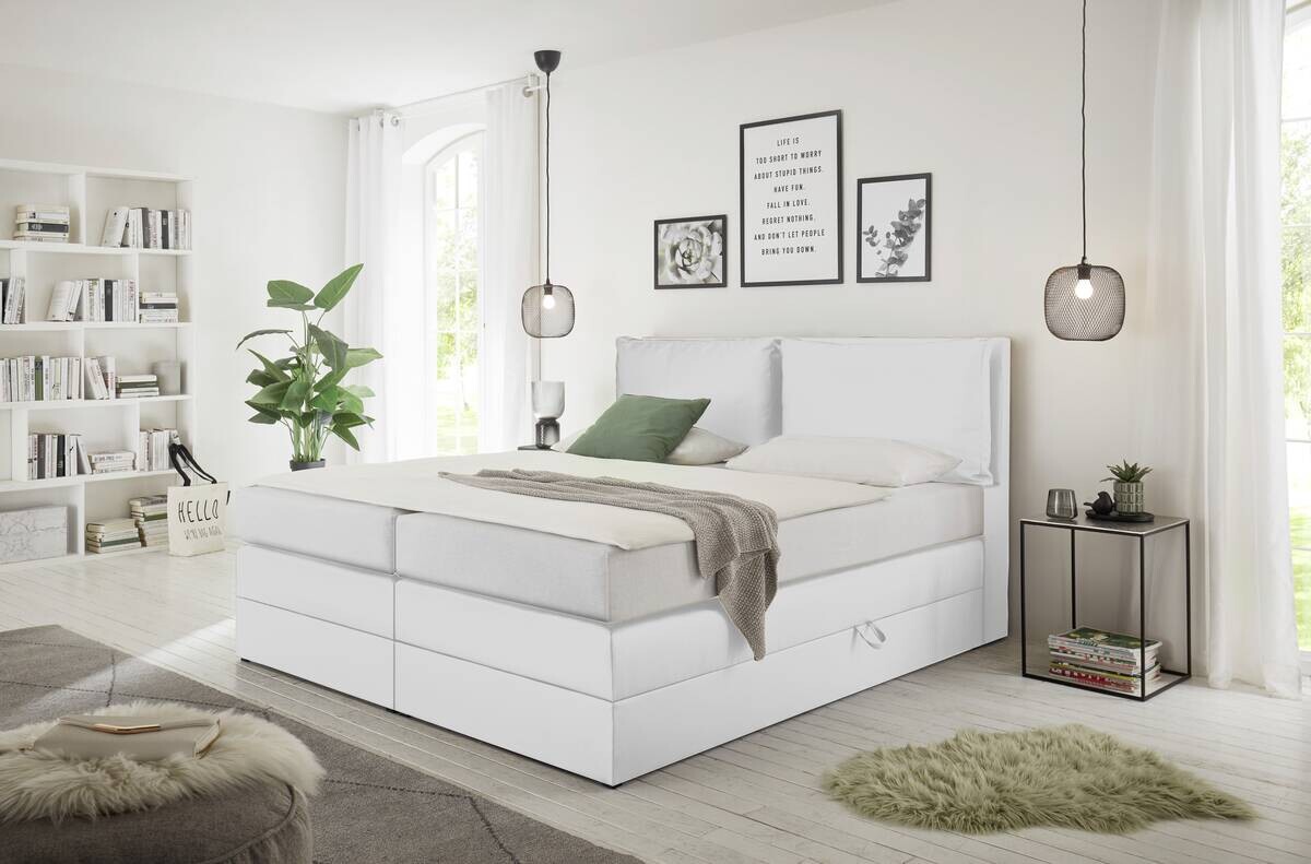 Boxspringbett Lissy weiß Liegefläche B/L: ca. 180x200 cm