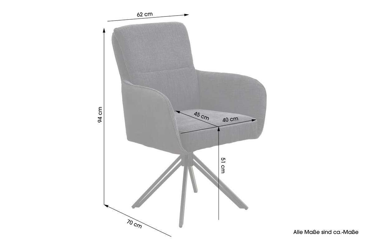Stuhl TINO, 2er-Set schwarz Metall Microfaser B/H/T: ca. 62x94x70 cm