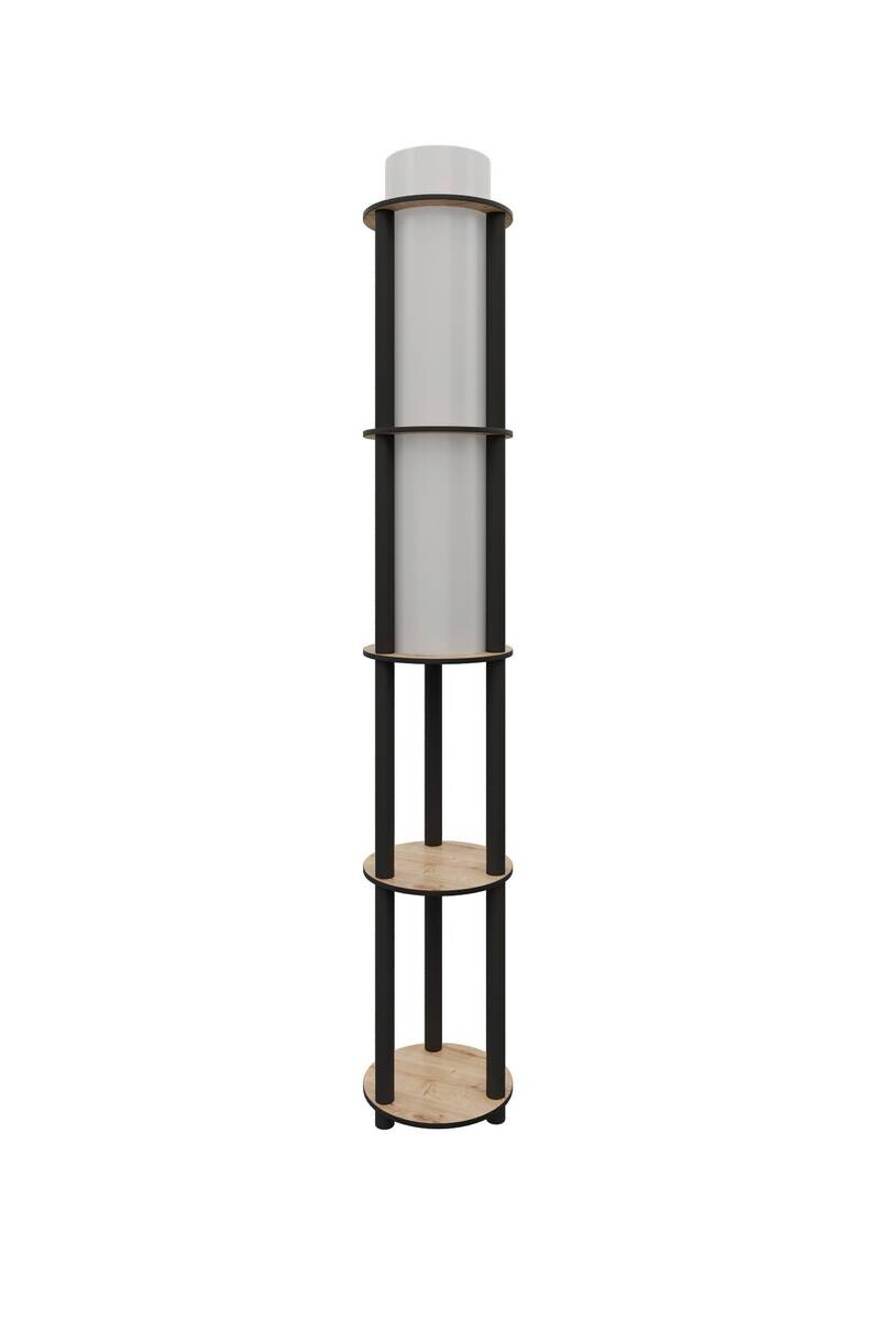 Opviq Stehleuchte nussbaum B/H/T: ca. 17x150x17 cm E27 1 Brennstellen