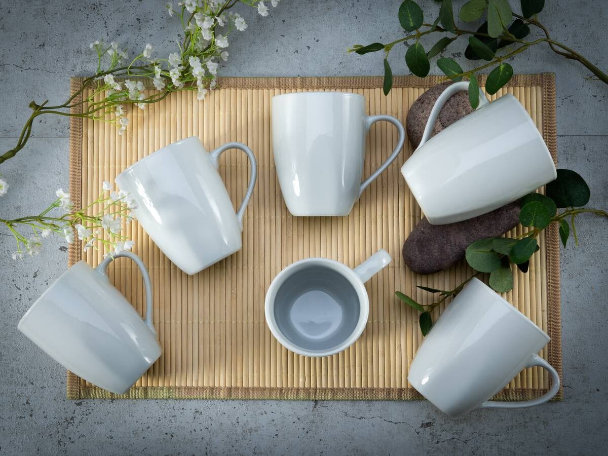 CreaTable Kaffeetassenset Square weiß Porzellan 6 tlg.