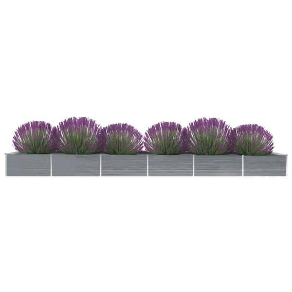 Garten-Hochbeet grau Stahl B/H/L: ca. 80x45x600 cm