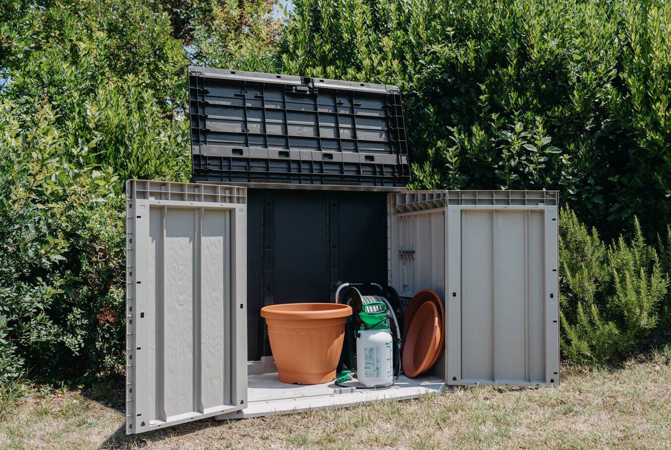 Toomax Mülltonnenbox Stora Way taupe B/H/L: ca. 111x74,5x129,5 cm