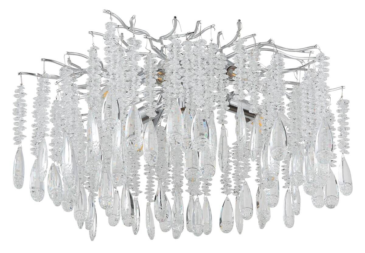 GLOBO Deckenleuchte silber klar Glas Metall H/D: ca. 45x60 cm E14 8 Brennstellen