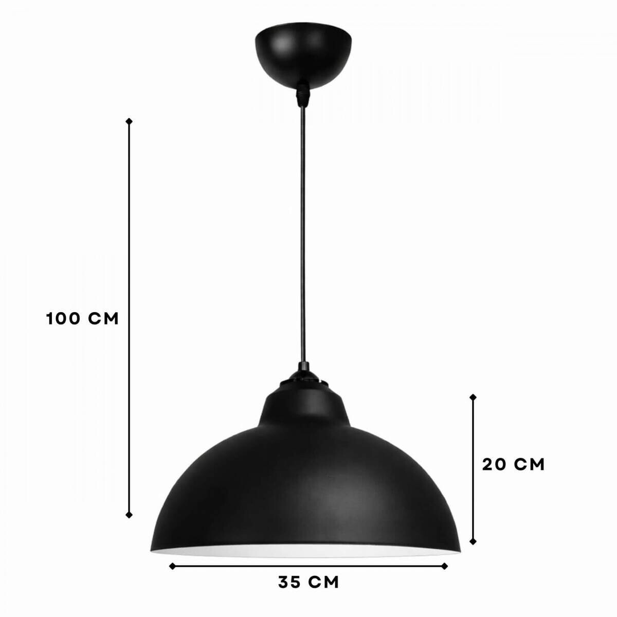 Opviq Pendelleuchte schwarz B/H/T: ca. 35x100x35 cm E27 1 Brennstellen