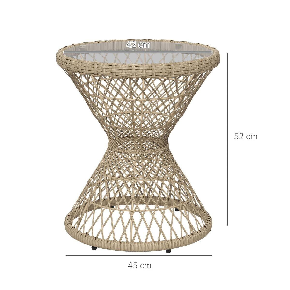 Outsunny Gartentisch braun Polypropylen B/H/L: ca. 45x45x52 cm