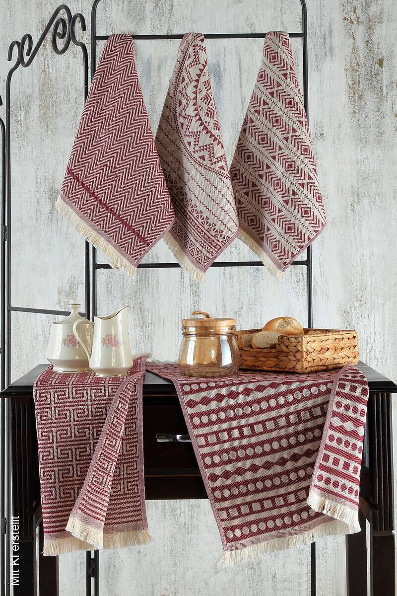 Mijolnir Frottier-Set bordeauxrot Baumwolle B/L: ca. 38x65 cm
