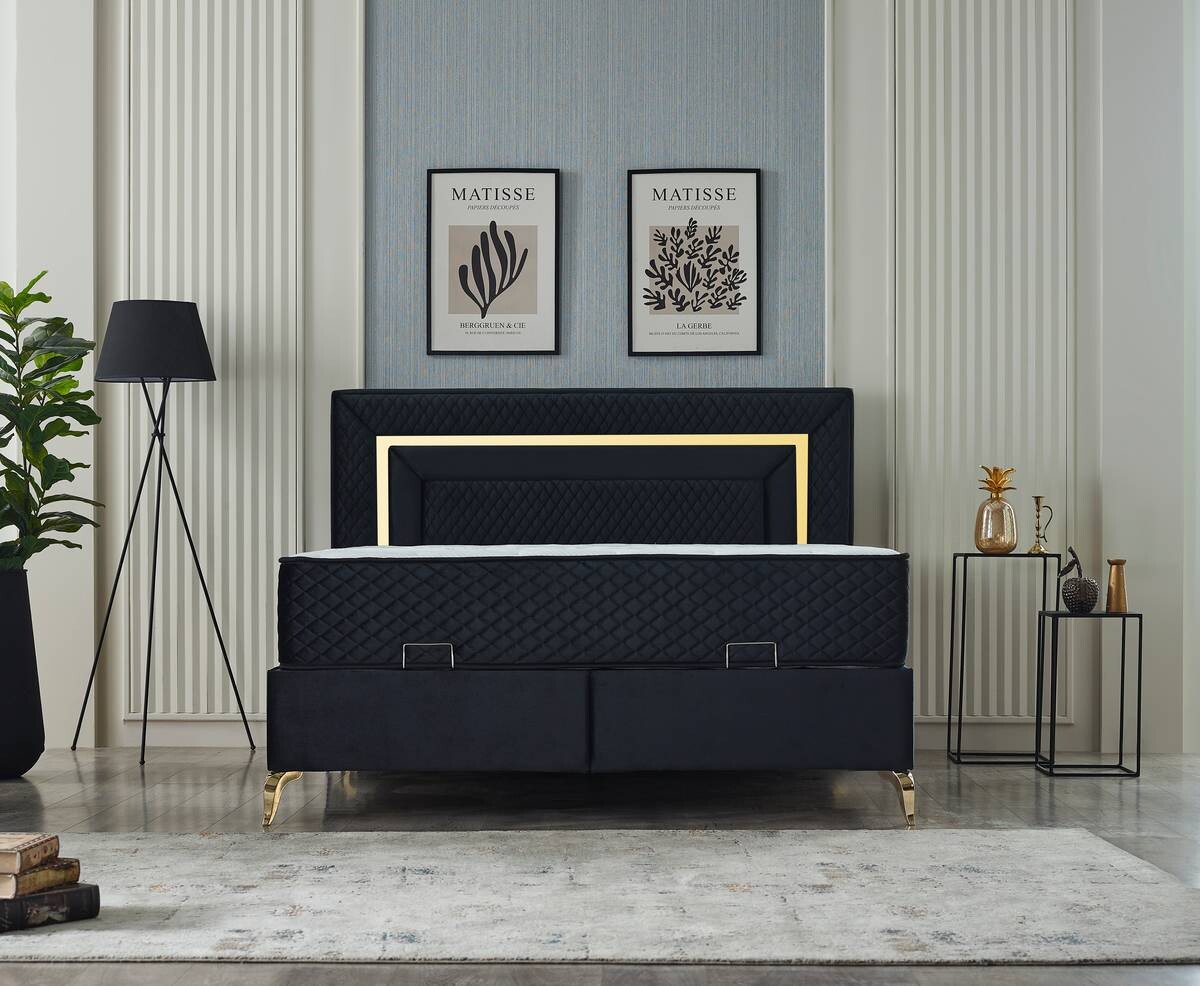 Polsterbett Pandroa 'S' schwarz Liegefläche B/L: ca. 180x200 cm