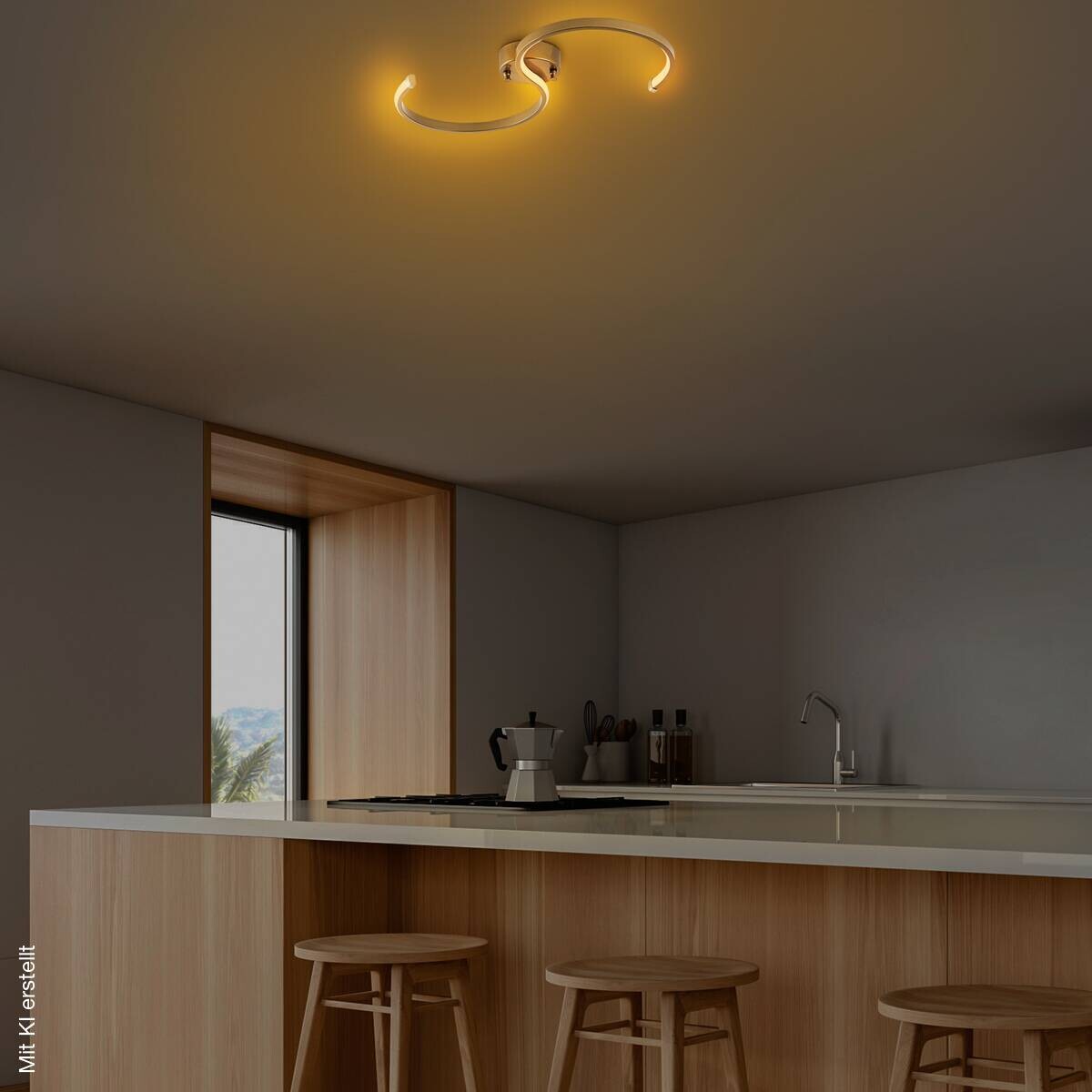 Opviq LED-Deckenleuchte gold B/H/T: ca. 25x51x5 cm