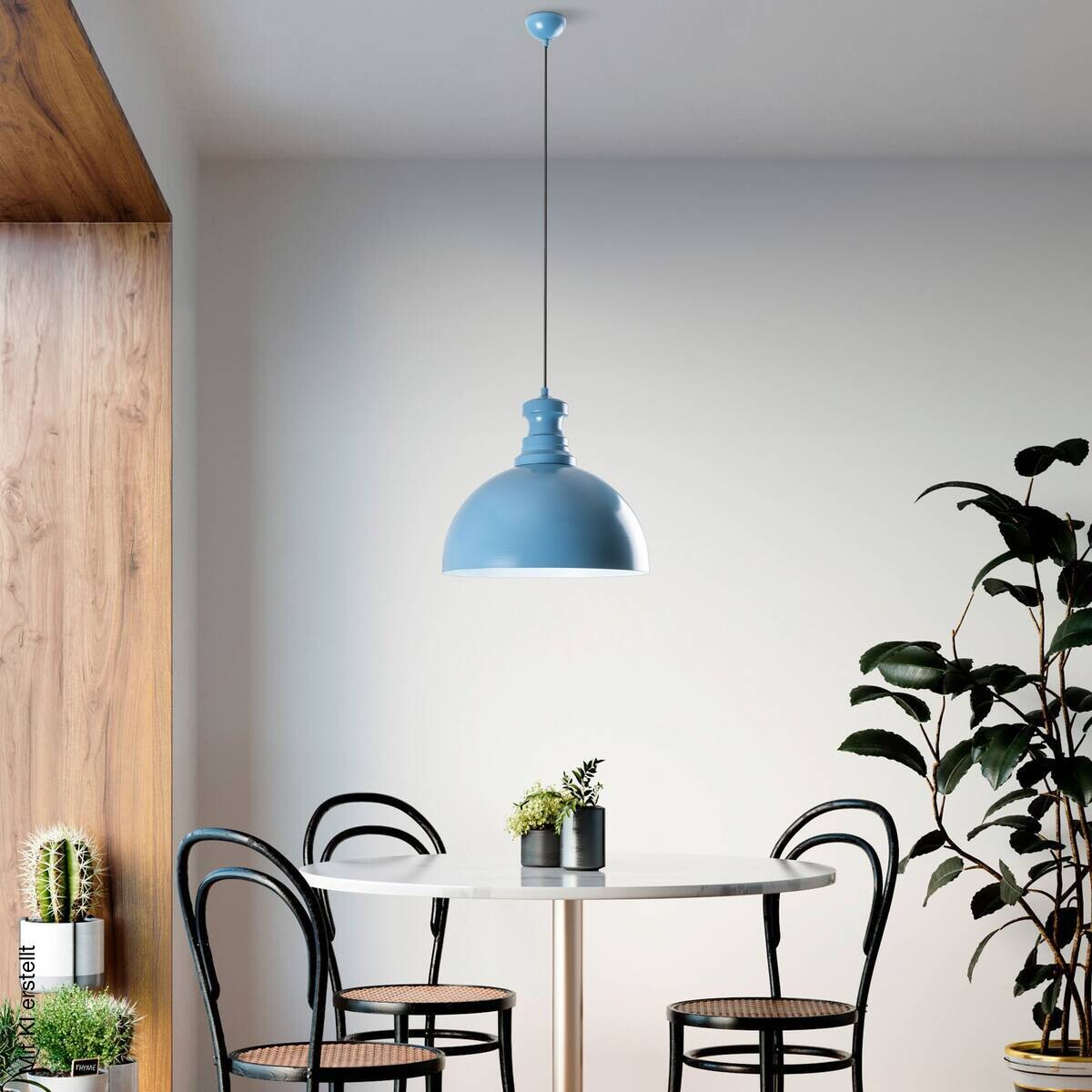 Opviq Pendelleuchte blau B/H/T: ca. 40x134x40 cm E27 1 Brennstellen
