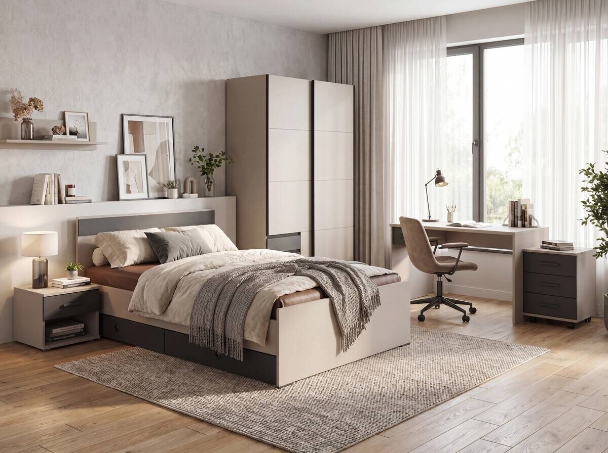 Nachtschrank Bahamas Sahara grau B/H/T: ca. 46x38x40 cm